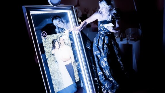 Magic Mirror Photo Booth Rental in Maryland mirror-Reflect on the fun times with our modern Mirror Image Photo Booth.