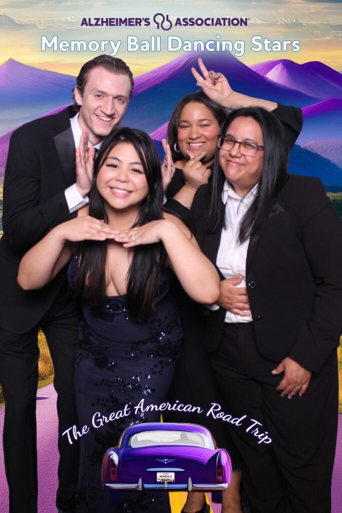 photo booth at alzheimers association using background removal