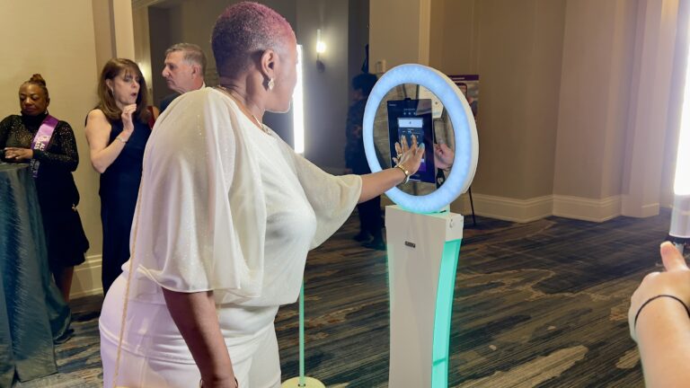 user friendly selfie booth at Marriott Waterfront Hotel in Baltimore