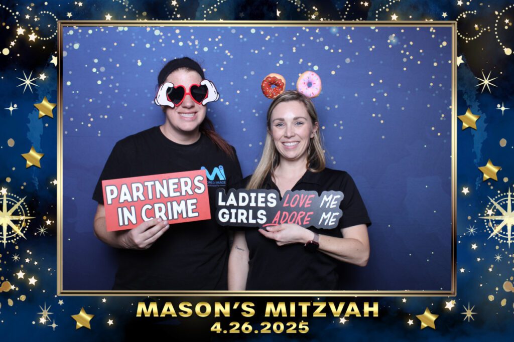 photo booth attendants having fun at bar mitzvah