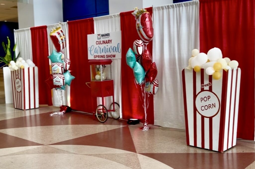 popcorn display at photo booth branded event