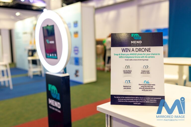 corprate branded photo booth at expo