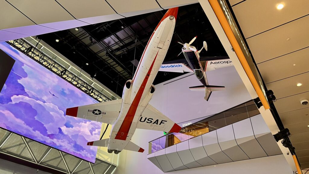 jet inside air and space museum while at photo booth event