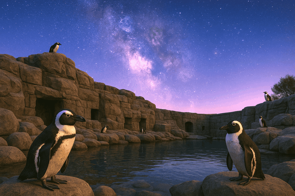 digital background with penguins