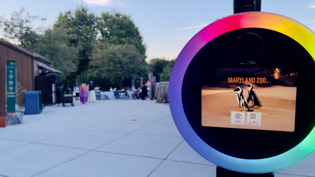 view of booth and guests in background at maryland zoo