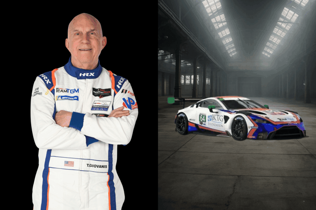 race car driver with his race car